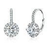 MSE002 S925 Sterling Silver Moissanite Zirconia Elegant Earrings White Gold Plated