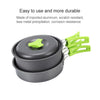 Aotu AT6385 Outdoor Camping Tableware Pots Cookwear Set for 1-2 Person(Green)