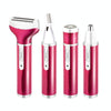 4 In 1  USB Rechargeable Vibrissa Eyebrows Trimmer Body Hair Denuding Machine Set with USB Cable(Purple)