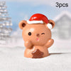 3pcs Christmas Lovely Micro Landscape Snow Ornament Decorative Accessories, Style: No.3 Star Brown Bear