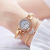 BS Bee Sister FA1531  Butterfly Cross Full Diamond Ladies Watch Bracelet Watches(Gold)
