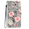 For Samsung Galaxy A56 5G 3D Pattern Leather Phone Case(Gray Base Flower)