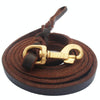10ft Leather Dog Leash - Bronze Hook | Training & Walking Lead