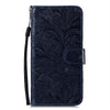 For Xiaomi Redmi K70 Lace Flower Embossing Flip Leather Phone Case(Dark Blue)