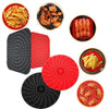 Air Fryer Reusable Silicone Liner Mat Non-Stick Steamer Pad Kitchen Accessories Square Red 20.2cm