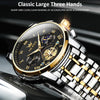 OLEVS 2859 Men Multifunctional Luminous Waterproof Quartz Watch(Black + Gold)