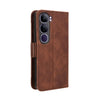For vivo V40 Lite 4G / 5G IDN Skin Feel Calf Texture Card Slots Leather Phone Case(Brown)