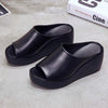 Summer Women Wedge Slippers, Size: 37(Black)