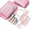 Stainless Steel Nail Clipper Set Beauty Eyebrow Trimmer, Color: 4 PCS/Set (Pink)