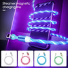 USB to 8 Pin Magnetic Suction Colorful Streamer Mobile Phone Charging  Cable, Length: 1m(Blue Light)
