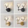 Wall Lamp Villa Hotel Wall Lamp Bedroom Bedside Crystal Wall Lamp, Power source:  warm light LED5W(Single Head Black)