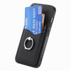 For Samsung Galaxy S25 5G Carbon Fiber Card Wallet Ring Phone Case(Black)