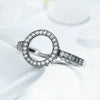 2 PCS Alloy Lucky Circle Diamond Halo Rings, Ring Size:9(Black)