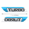 1 Pair Car Turbo Personalized Aluminum Alloy Decorative Stickers, Size: 11.5 x 2.5 x 0.5cm (Blue)