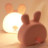 Cute Rabbit Night Light USB Charging Bedroom Bedside Sleeping Eye Protection Lamp(Pink)