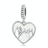 S925 Sterling Silver Heart Hand In Hand Pendant DIY Bracelet Necklace Accessories