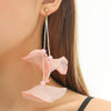 Long Exaggerated Fabric Art Handmade Petal Earrings, Color: E1908-35 White