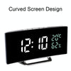 7816 Curved Screen LED Temperature / Humidity Display Multifunctional Clock(Green)