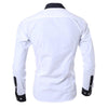 Casual Business Men Dress Long Sleeve Cotton Stylish Social Shirts, Size:L(Pink)