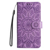 For Samsung Galaxy A36 5G / A56 5G Embossed Sunflower Leather Phone Case(Purple)