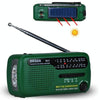 DE13 Hand-Cranked Power Full Band Solar Charging Emergency Outdoor Radio(Green)