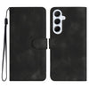 For Samsung Galaxy A56 5G Heart Pattern Skin Feel Leather Phone Case(Black)