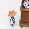 10 PCS 1:12 Mini House Toy Simulation Yellow Rose Flowers Model(Orange)