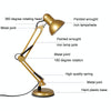 Wrought Iron Children Learning Desk Lamp Folding LED Eye Protection Lamp, US Plug, Size: 60cm(White)