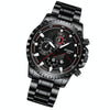 FNGEEN 5757 Men Waterproof Sports Fashion Stainless Steel Watch(Black Steel Black Surface)