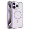 For iPhone 15 Pro Frosted Translucent Side Ice Fog Cooling MagSafe Phone Case(Light Purple)