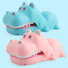 Cartoon Creative Hippo Shape Bite Hand Novelty Tricky Toys with Light and Music, Random Color Delivery