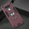 For LG K51 / Q51 2 in 1 Armour Series PC + TPU Protective Case with Ring Holder(Wine Red)