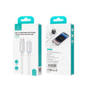 USAMS Type-C To 8 Pin Aluminum Alloy Clear LED 30W PD Fast Charge Data Cable, Length:1.2m(White)