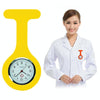 Portable Silicone Nurse Round Quartz Wristwatch Watch with Pin(Yellow)