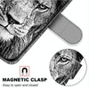 For Alcatel 1L (2021) Coloured Drawing Cross Texture Horizontal Flip PU Leather Case with Holder & Card Slots & Wallet & Lanyard(Black White Lion Head)