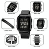 SKMEI 1858 Square Waterproof Digital Dual Display LED Luminous Watch(Black)