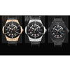 BAOGELA 2001 Luminous Calendar Leather Strap Mechanical Watch For Men(Black Silver)