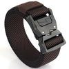 Outdoor Casual Lightning Buckle Men Elastic Belt, Length: 125cm(Twill Brown)