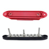 M6 3-post 10-way RV Yacht Short-circuit Proof Base DC Busbar, Color: Red