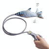 Interactive Catnip Fish Toy, 130cm Plush Horsetail, Refillable