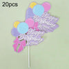 20pcs Birthday Party Cake Toppers Baking Cake Ornament Flags Dessert Decoration, Style: Balloon 2