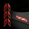 2 Sets Carbon Fiber Warning Sticker Car Anti-Collision Strip Leaf Plate Reflective Sticker Hood Light Eyebrow Anti-Collision Drops Sticker(6 PCS (White))