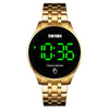 SKMEI 1579 Simple Touch Screen LED Luminous Stainless Steel Electronic Watch, Color: Gold