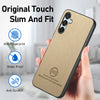 For Samsung Galaxy A55 5G Twill Fabric Leather Skin Back Phone Case(Khaki)