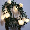 3m 20 LEDs Solar Simulation Green Leaf Rattan Rose Flower Vine LED Light String Garland Decoration