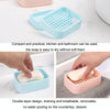 Bathroom Drainage Dual Layer Soap Box Plastic Put Soap Holder(Blue Green)