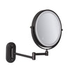 8 Inch Wall-Mounted Double-Sided Makeup Mirror LED Three-Tone Light Bathroom Mirror, Colour:Battery Models Black White Light(Seven Times Magnification)