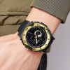 SKMEI 2098 Multifunctional Men 50M Waterproof Thermometer Dual Display Digital Wrist Watch(Black+White)