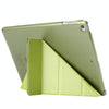 For iPad 9.7 (2018) & iPad 9.7 (2017) & iPad Air Silk Texture Horizontal Deformation Flip Leather Case with Three-folding Holder(Green)