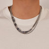 OPK GX2415 Personalized Cool Style Double Layer Necklace Stainless Steel Splicing Chain